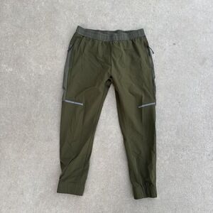 Under 5'10 Pants‎ Mens 32x26 Green Jogger Elastic Waist Reflective Zip Pocket